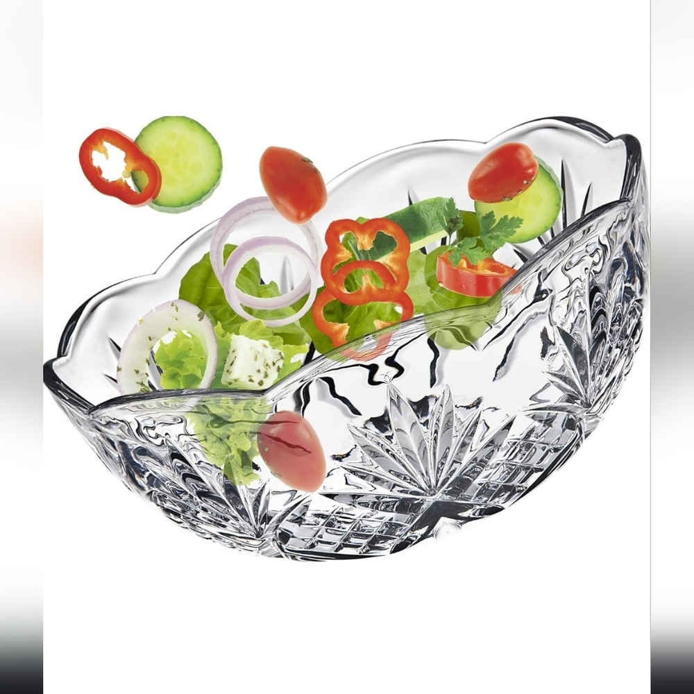 Godinger Bowl Set - Salad, Serving, Mixing, Dublin Crystal Collection  Set of 2
